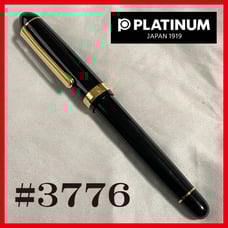 Excellent Condition PLATINUM #3776 Fountain Pen, 14K Nib, Broad, Black