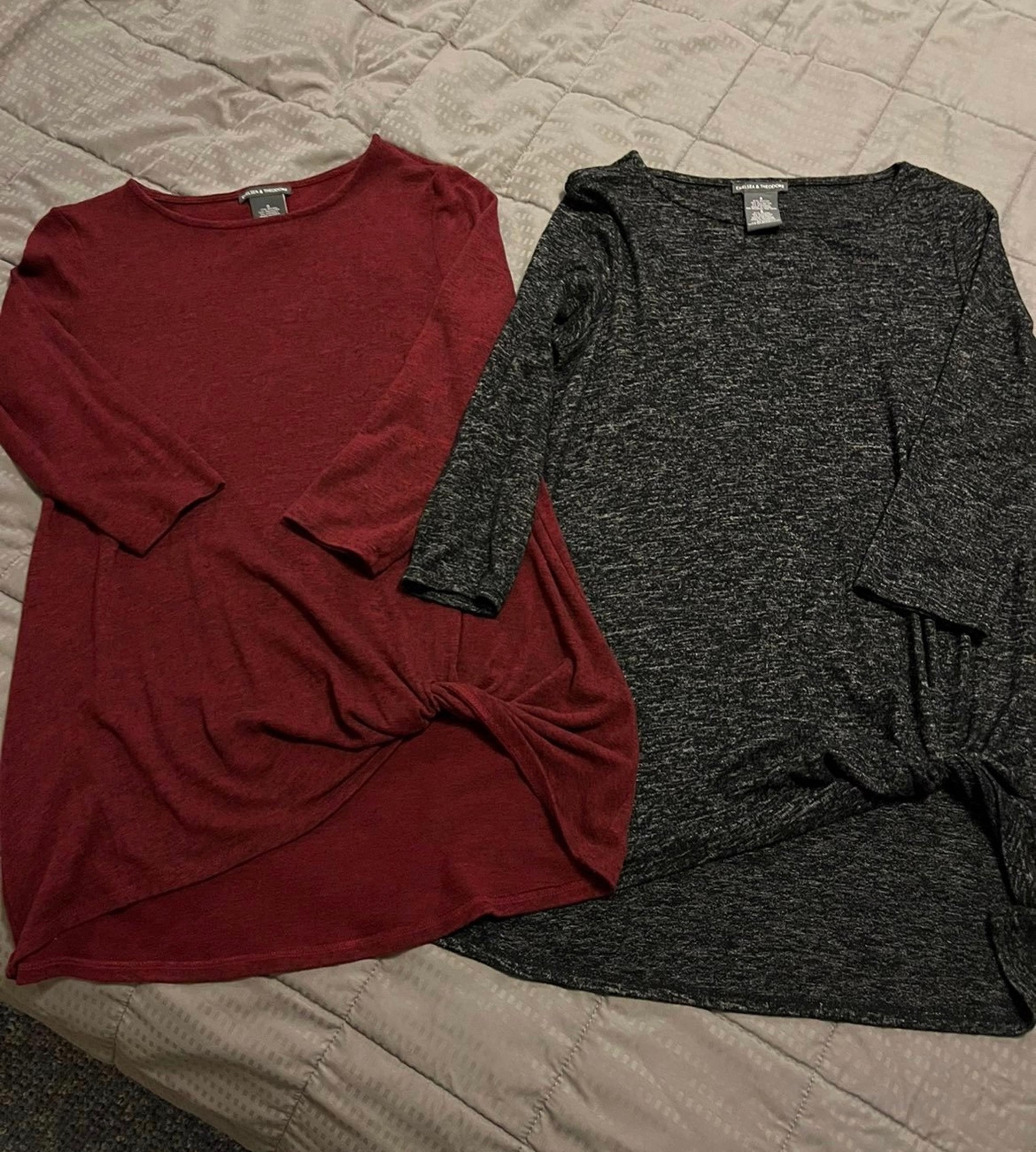 For jltt.nsg Chelsea & Theodore Twist Hem Tunic Sweater Heathered x 2