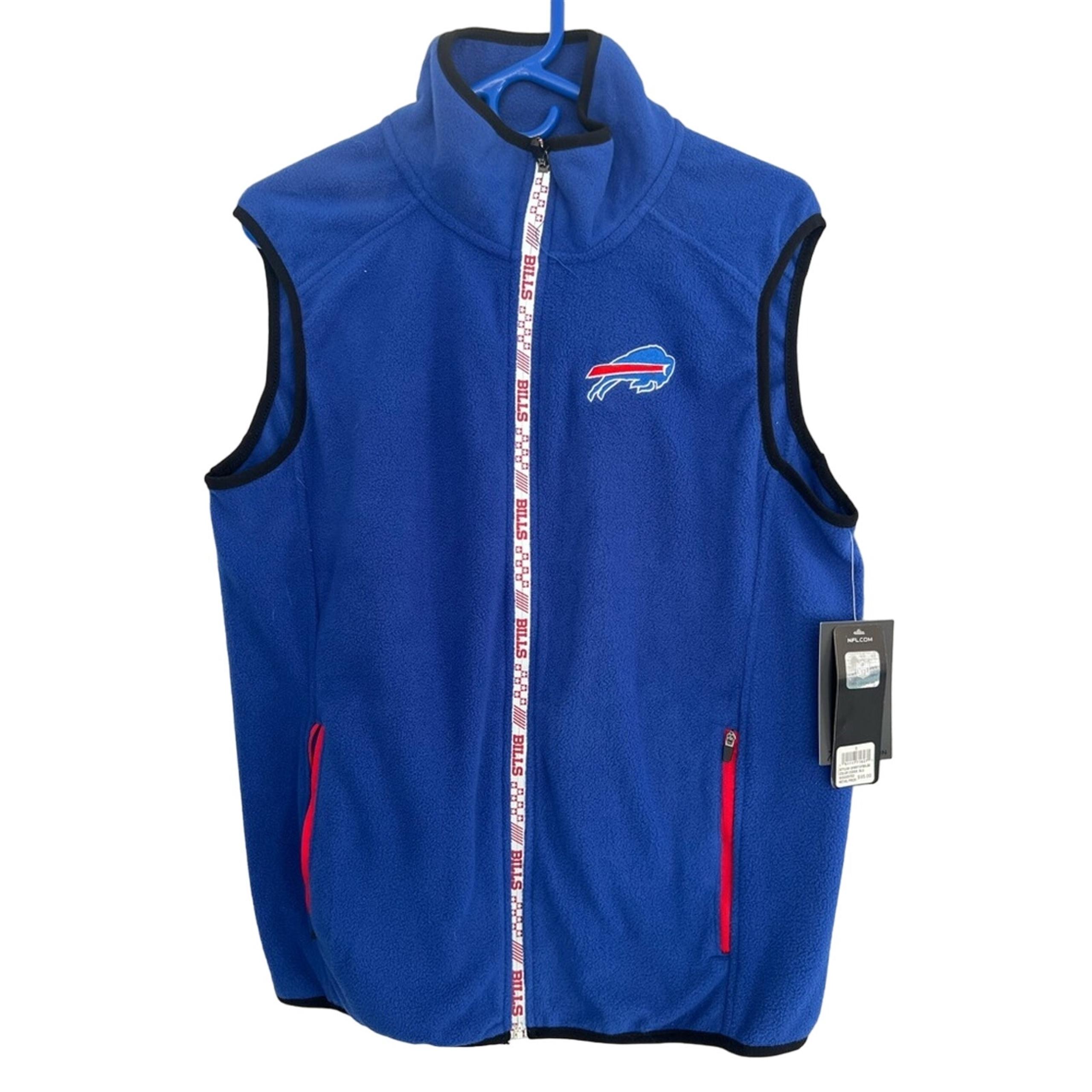 BUFFALO BILLS Reflective Zipper FLEECE VEST JACKET Men’s Small NEW NFL TAG $95