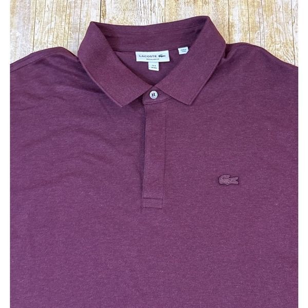 Lacoste Regular Fit Polo Shirt Size 9 4XL XXXXL Maroon Red