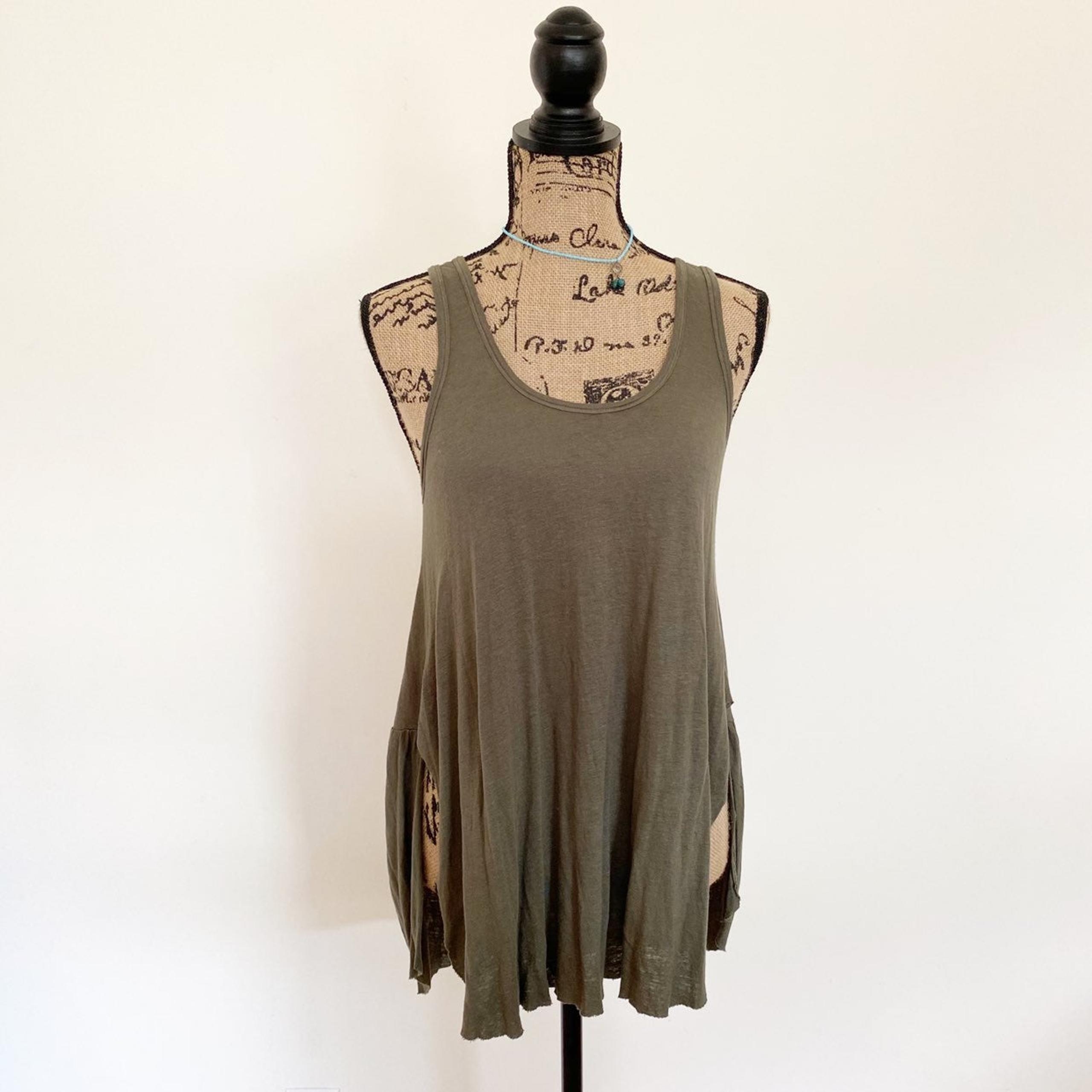 On the Road Army Green Flowy Tank Top