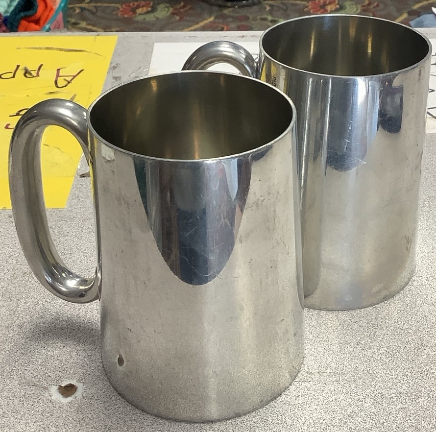 2 pint sized pewter Wentworth mugs