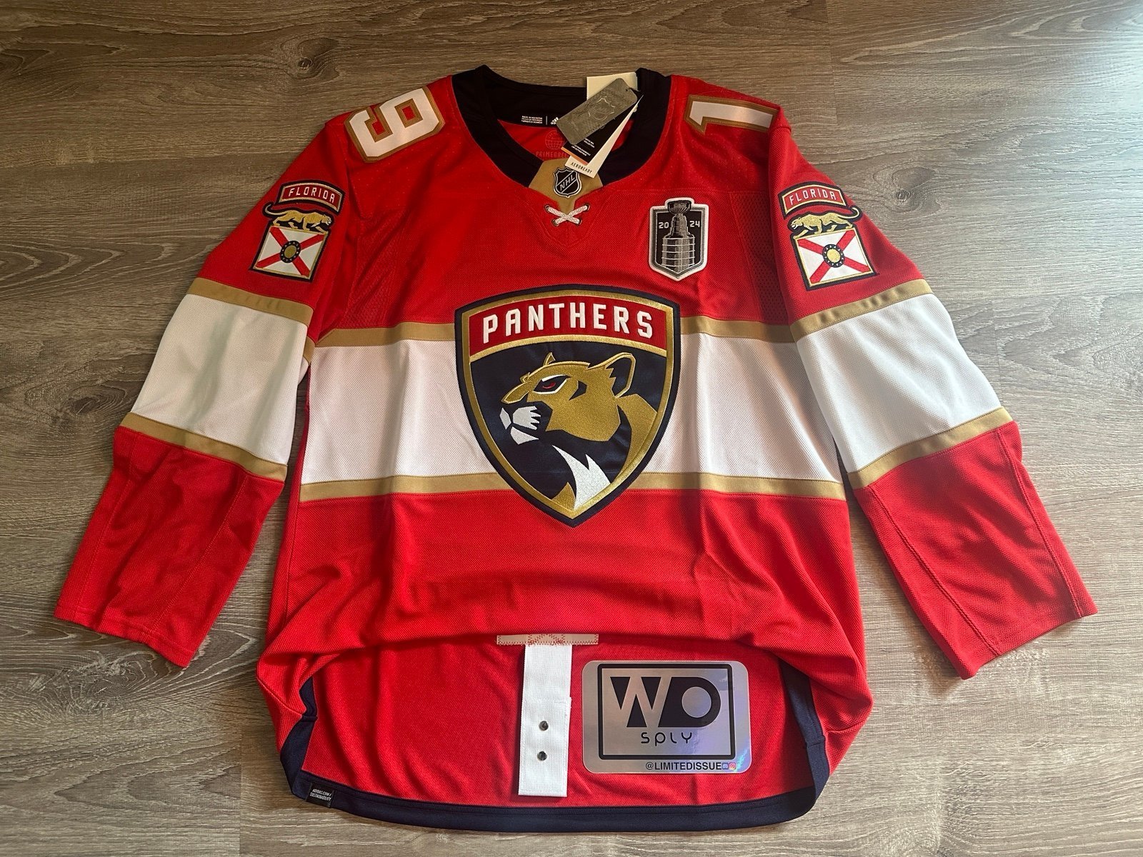 Matthew Tkachuk Florida Panthers 2024 Stanley Cup Final Adidas NHL Jersey Red 54