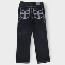 Vintage Y2K Jeans Black Fade Baggy Skater Mens Size 36x32 Flap Pocket