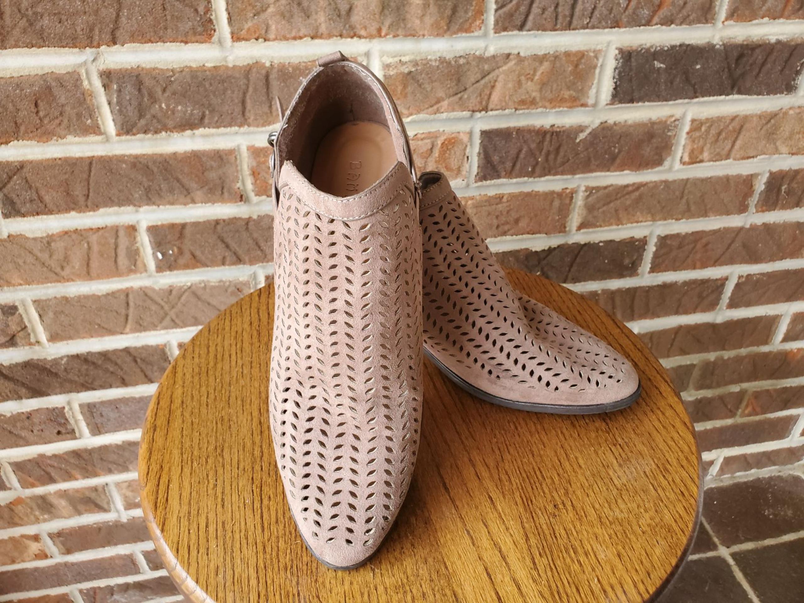 Bamboo Perforated Faux Suede Shoes