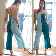 Anthropologie Colorblocked Jumpsuit rayon linen new with tag