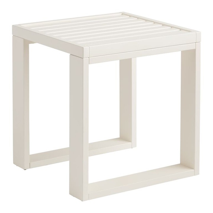 White Wood Outdoor End Table