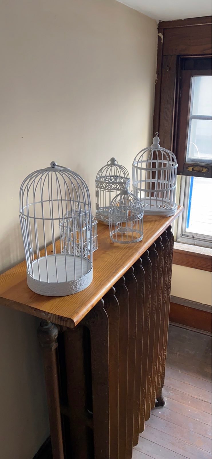 Rustic white decor bird cages