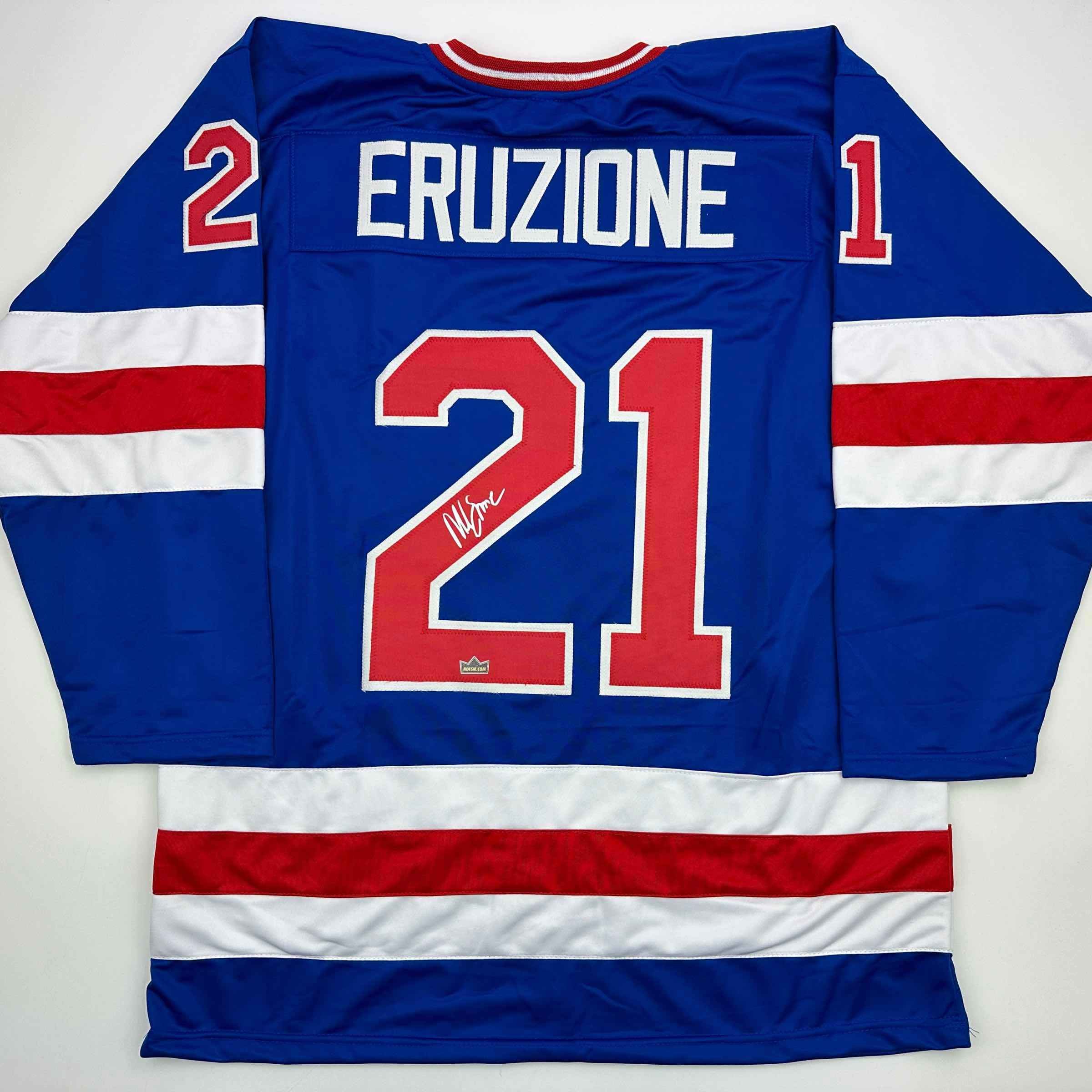 Facsimile Autographed Mike Eruzione United States USA Blue 1980 Miracle on Ice