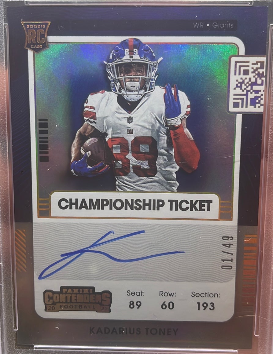 Kadarius Toney- SP /49- On Card Auto- Championship RC Card- KC Chiefs Gators