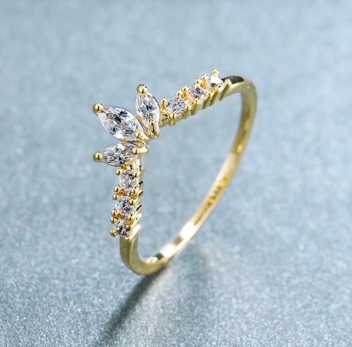 *SALE*Gold Crown sapphire Wedding Band size 5,6,7,8,9