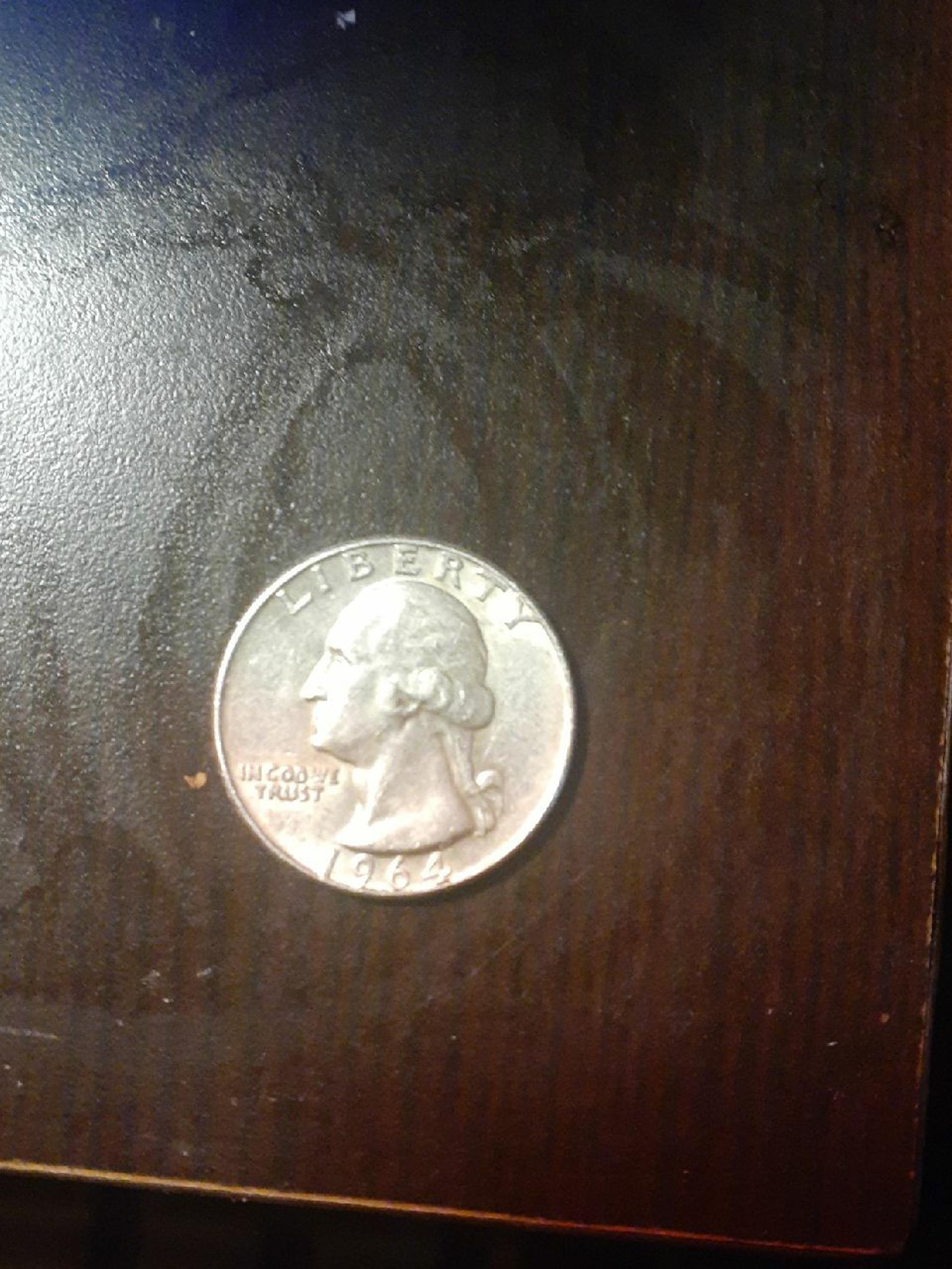 1964 silver reverse quarter d stamp on i