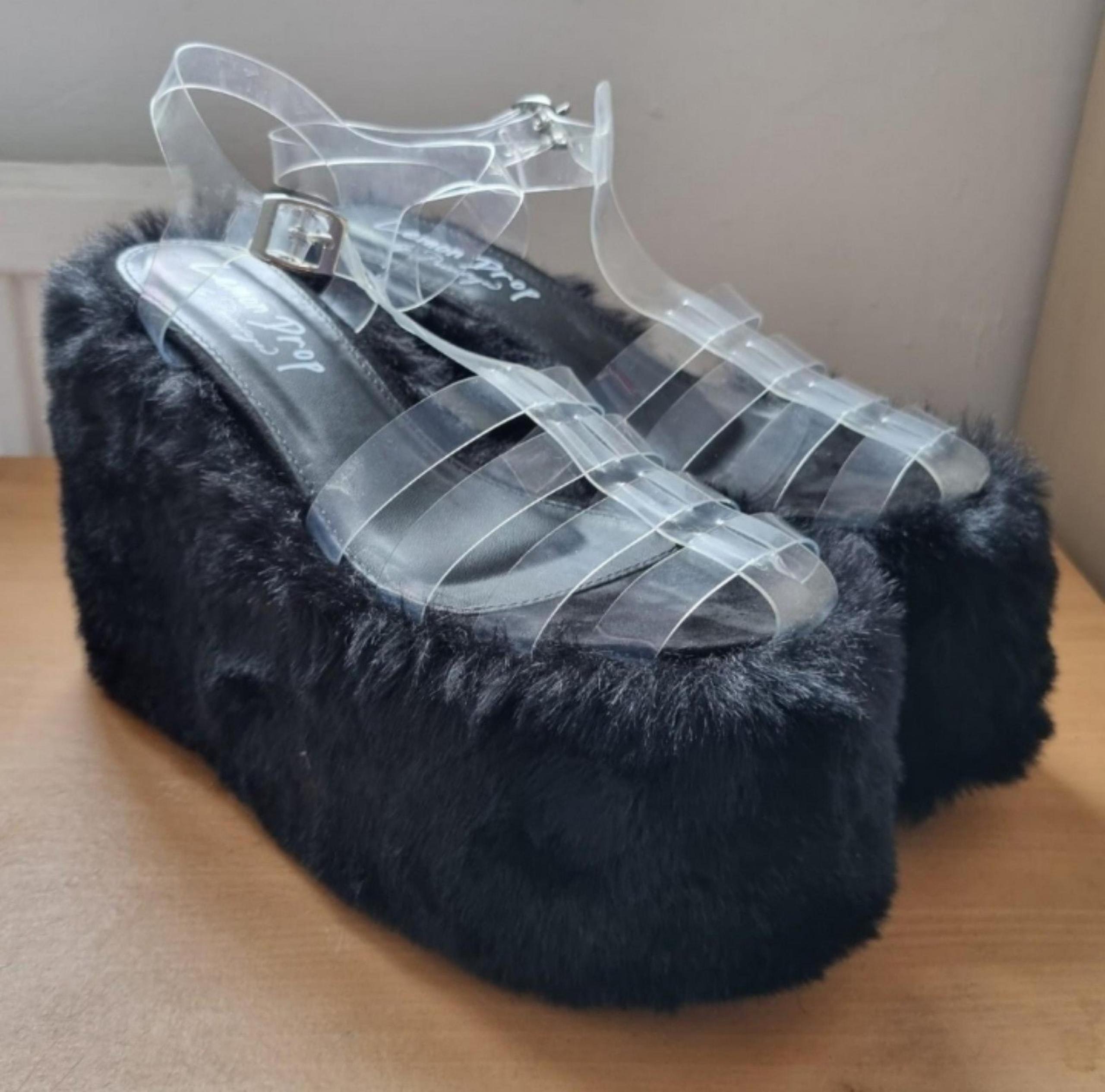 Dolls Kill / Lemon Drop by Priveleged Black Zahara Platform Sandals
