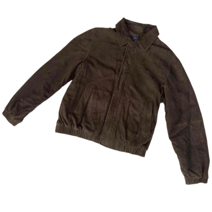 Brooks Brothers Leather Full Zip Lined Suede Bomber Jacket Camel M Medium