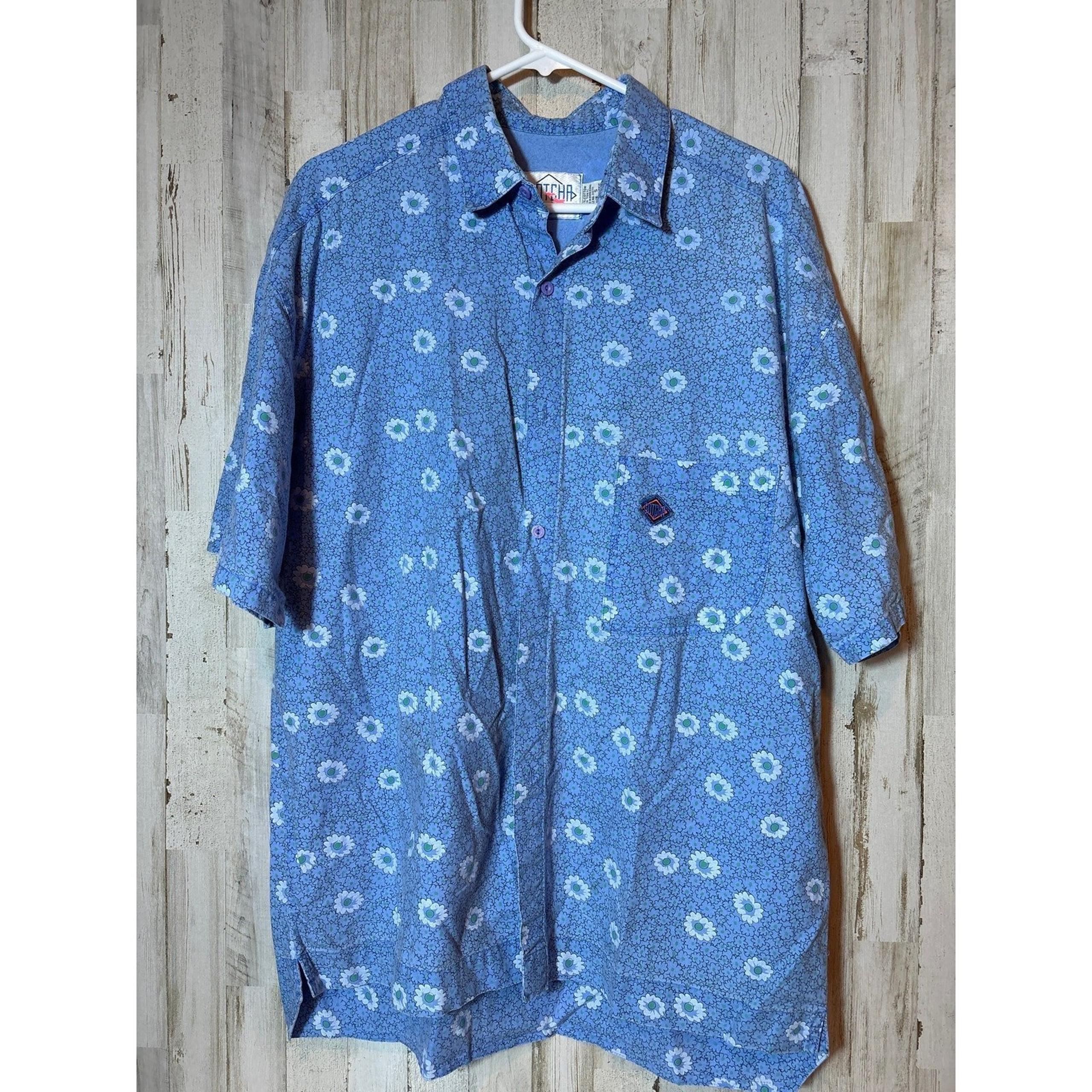 Mens Gotcha Vintage Hawaiian Button Down Shirt Small