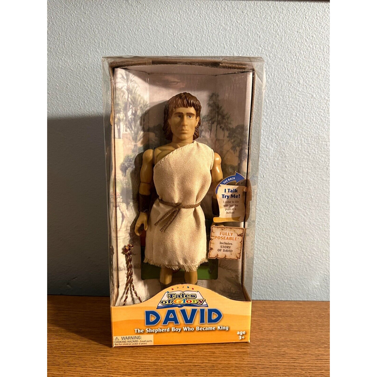 TALES OF GLORY DAVID SCRIPTURE RECITED TALKING DOLL W/BOX