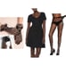 4PCS Halloween Black Bundle Dress & Accessories Retro 1950s Classy Costume NEW