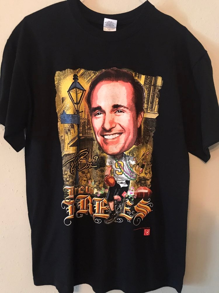 Vintage New Orleans Saints NFL Football Drew Brees 2010 NFL Football TShirt L