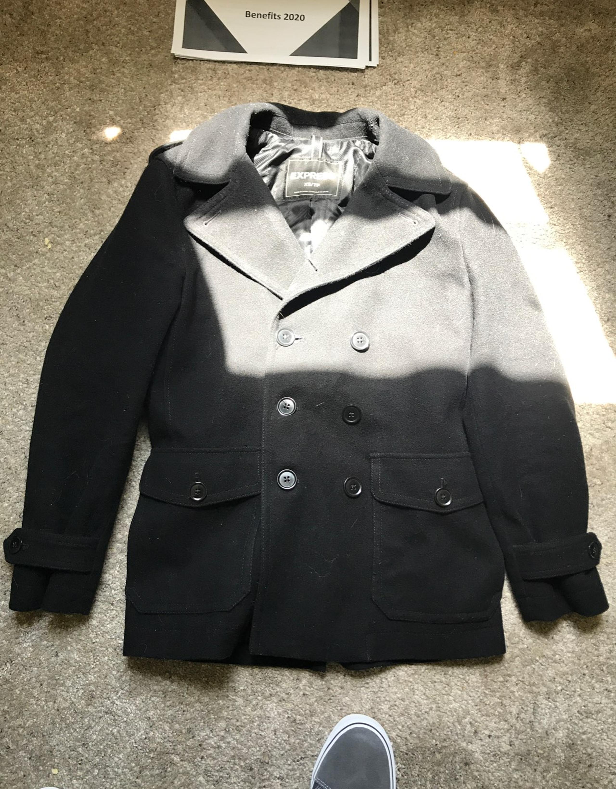 Express Mens Black Peacoat