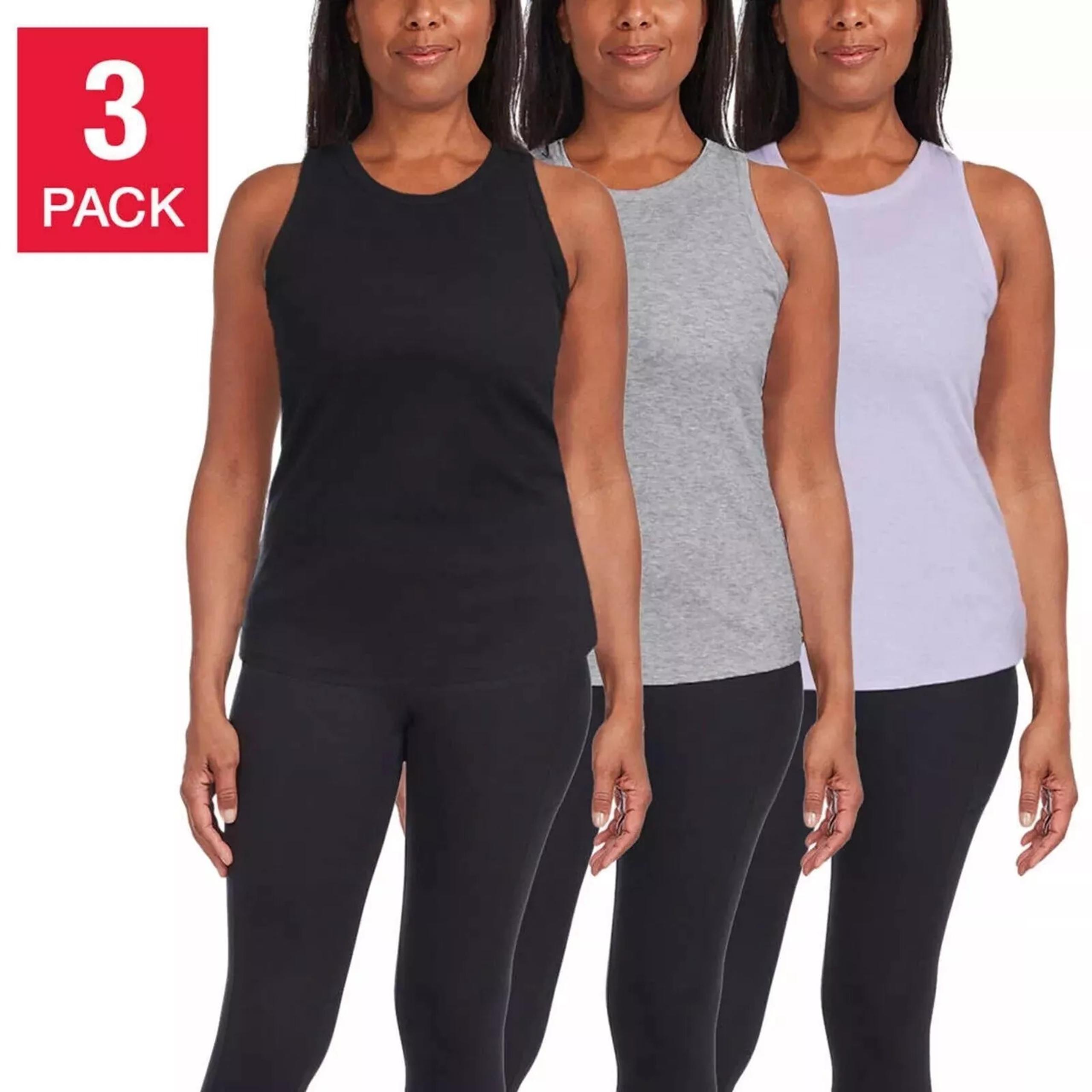 Danskin sz:XL Womens Moisture Wicking Sleeveless Ribbed Tank Top Black Gray Viol