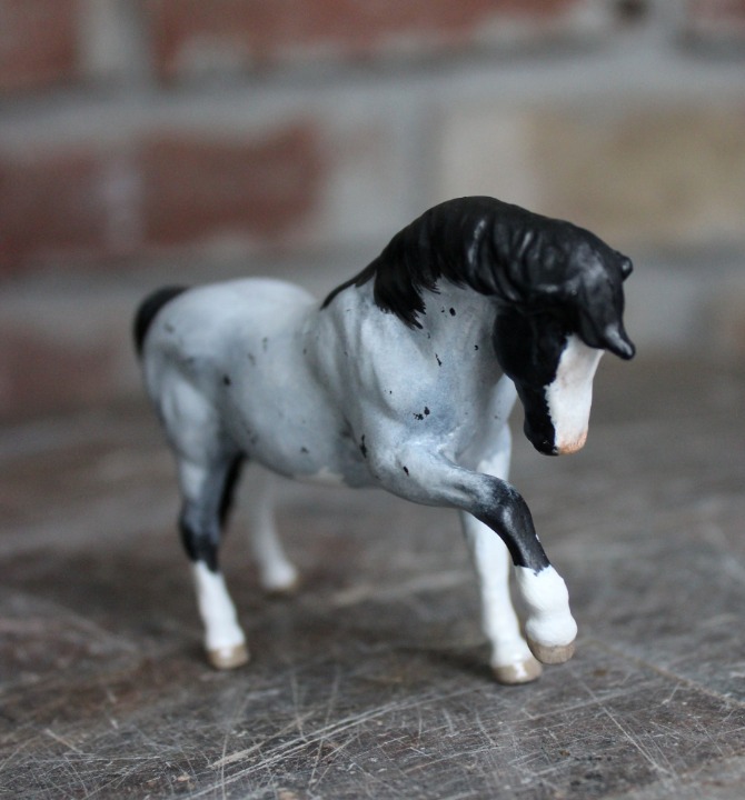 Custom blue roan sabino pinto Breyer Stablemate Quarter Horse Mare to stallion