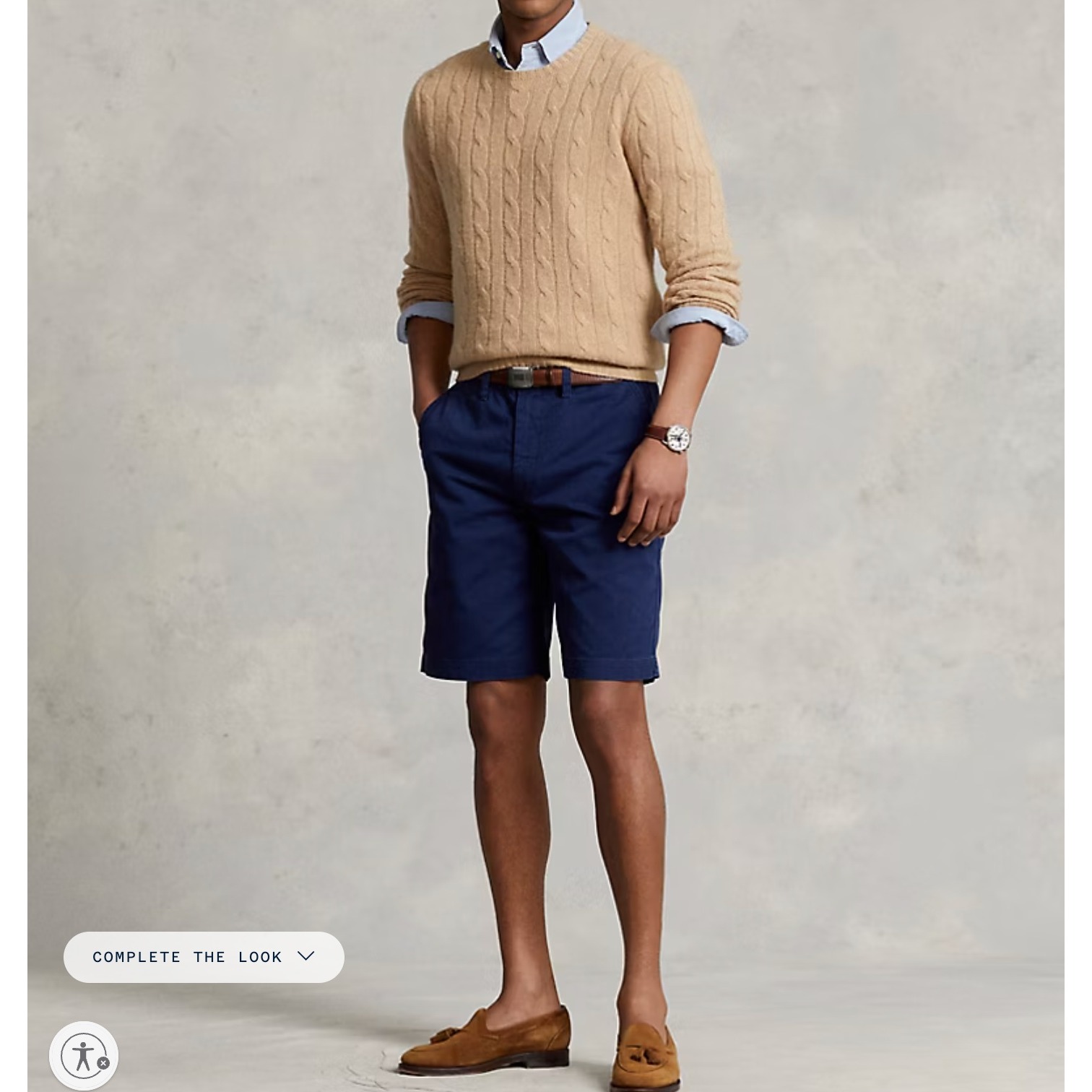 Polo Ralph Lauren Relaxed Fit Blue 100% Cotton Mens Shorts Size 42