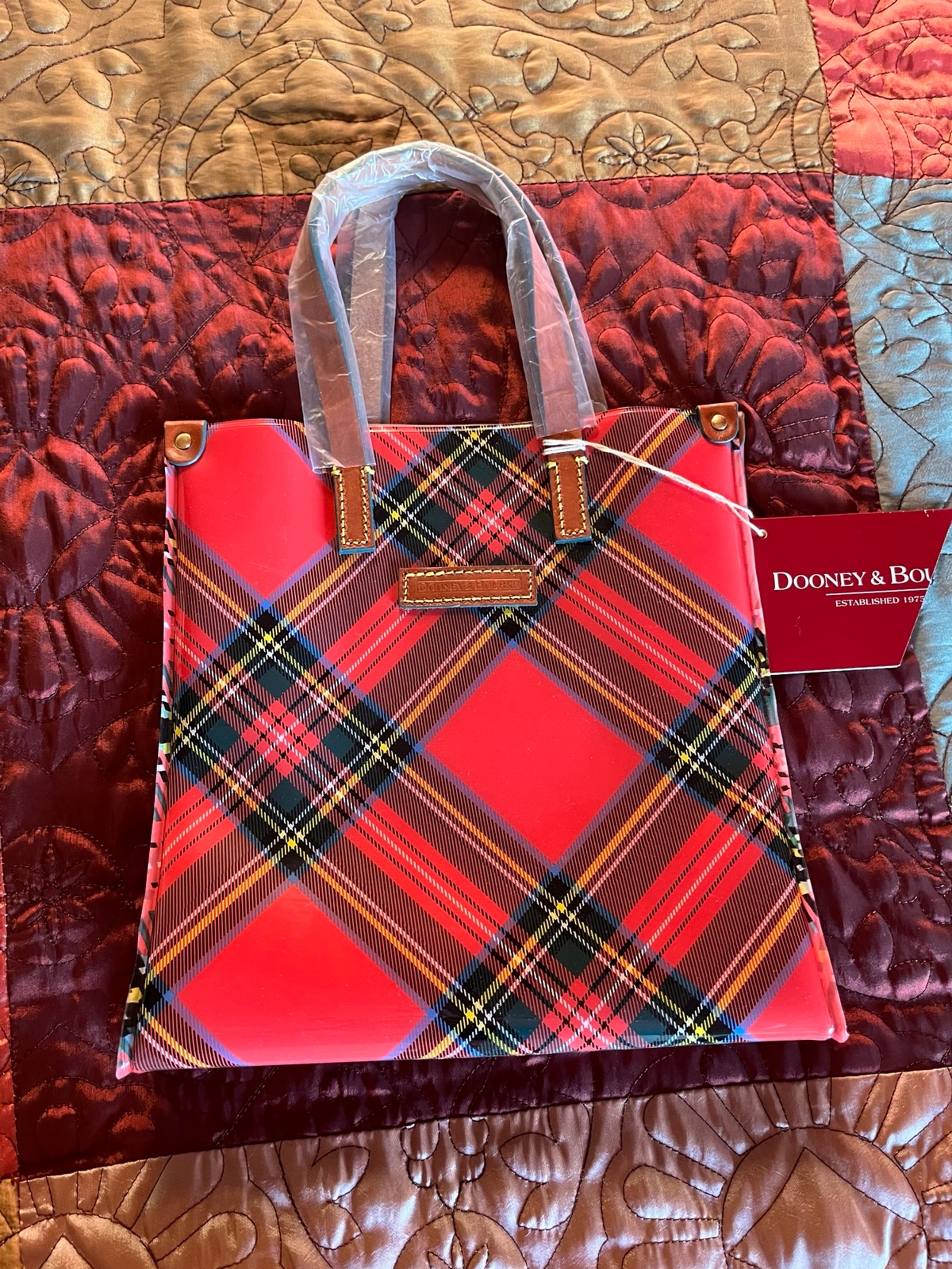 Brand new Dooney & Bourke Plaid Small Plastic Lunch Tote
