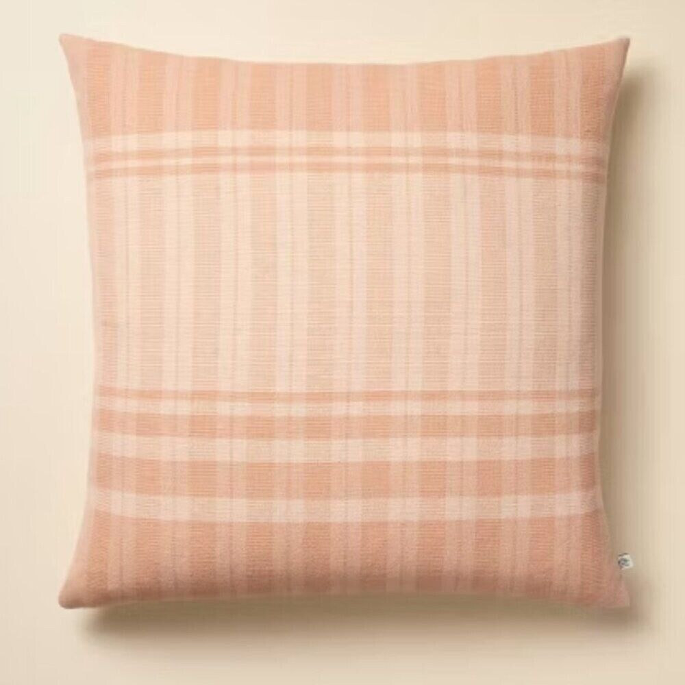 Hearth & Hand with Magnolia 24 x24 Tonal Plaid Square Throw Pillow Blush