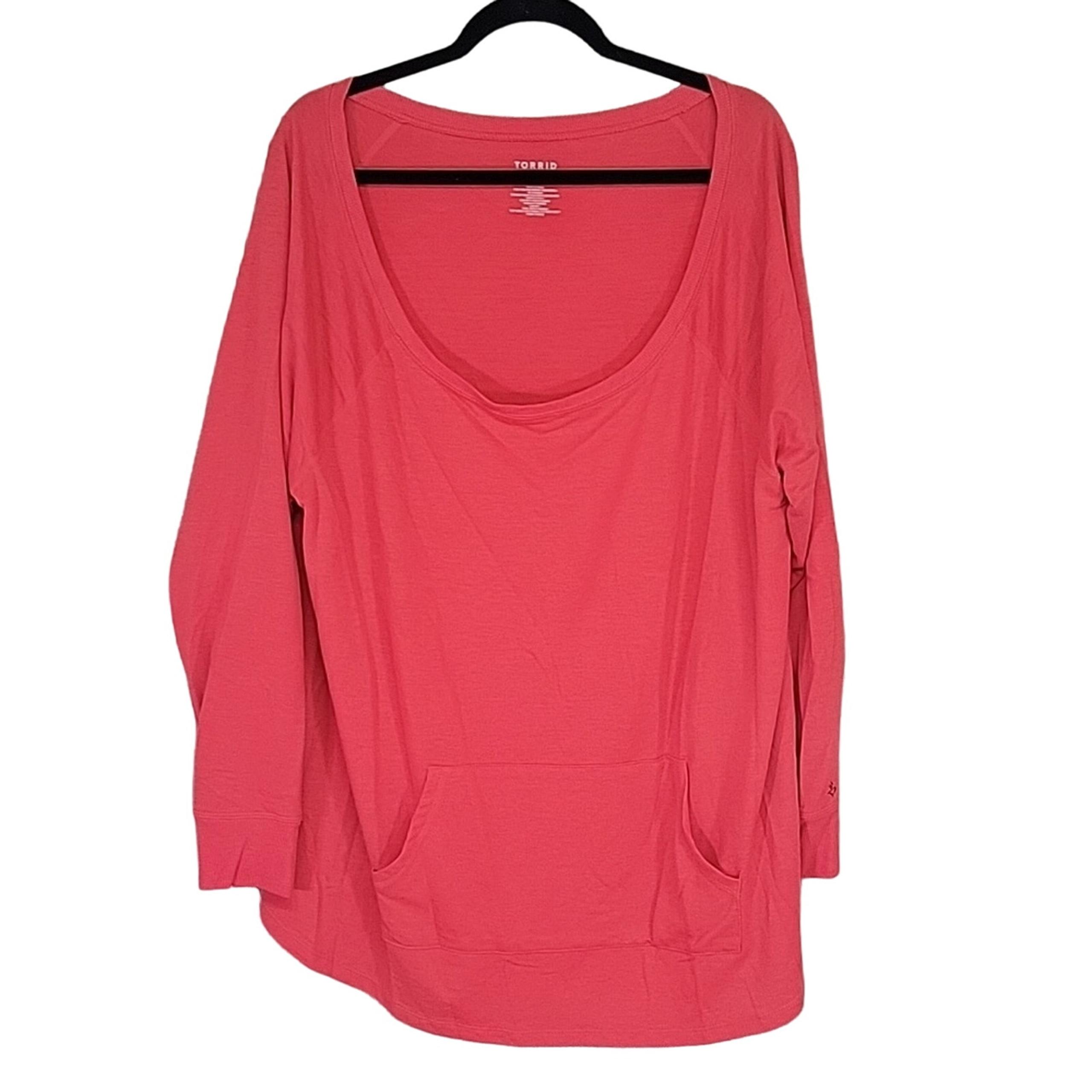 Torrid Active Off The Shoulder Sweatshirt Coral Pink Womens Plus Size 4X