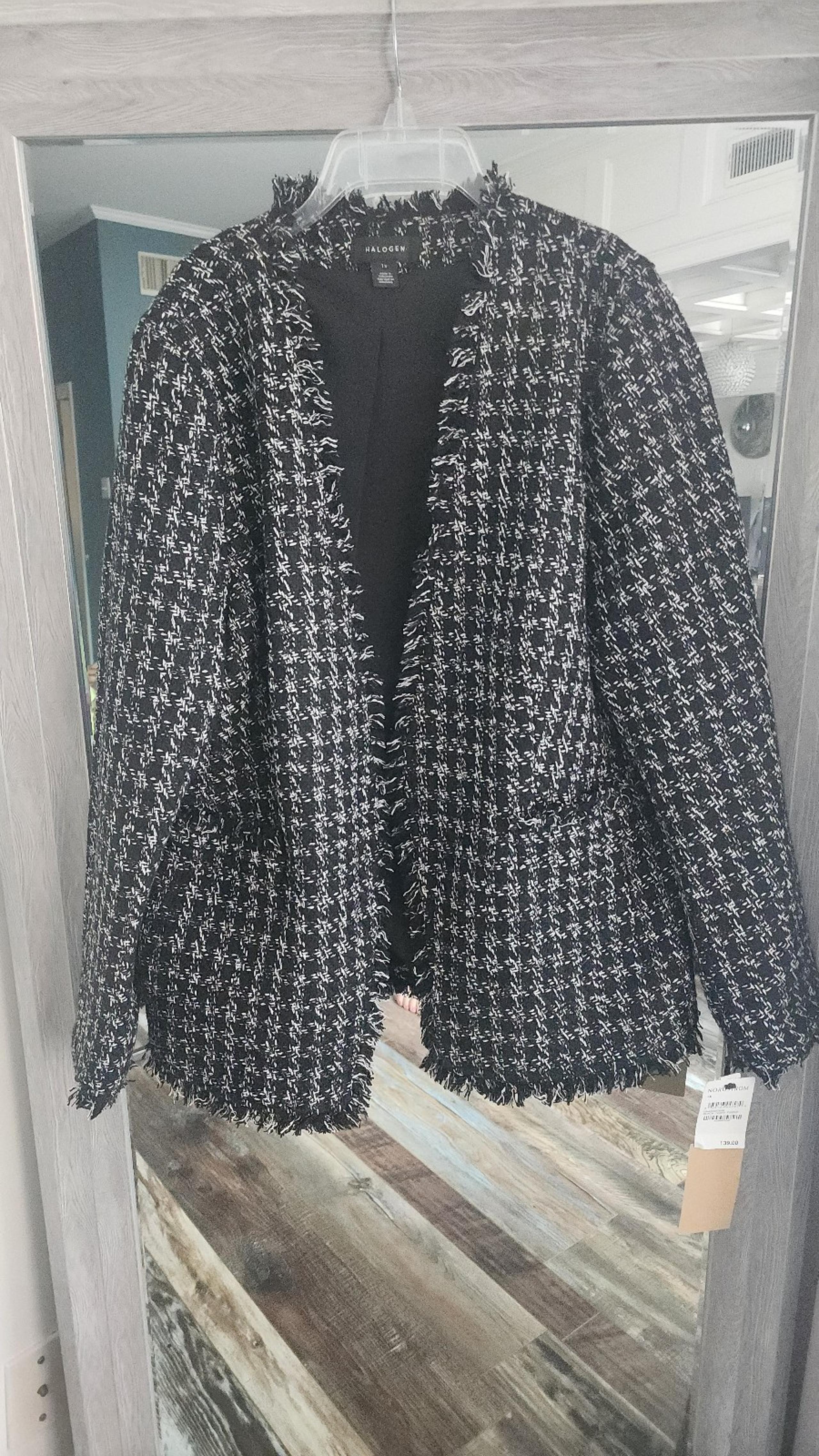 Halogen tweed blazer houndstooth