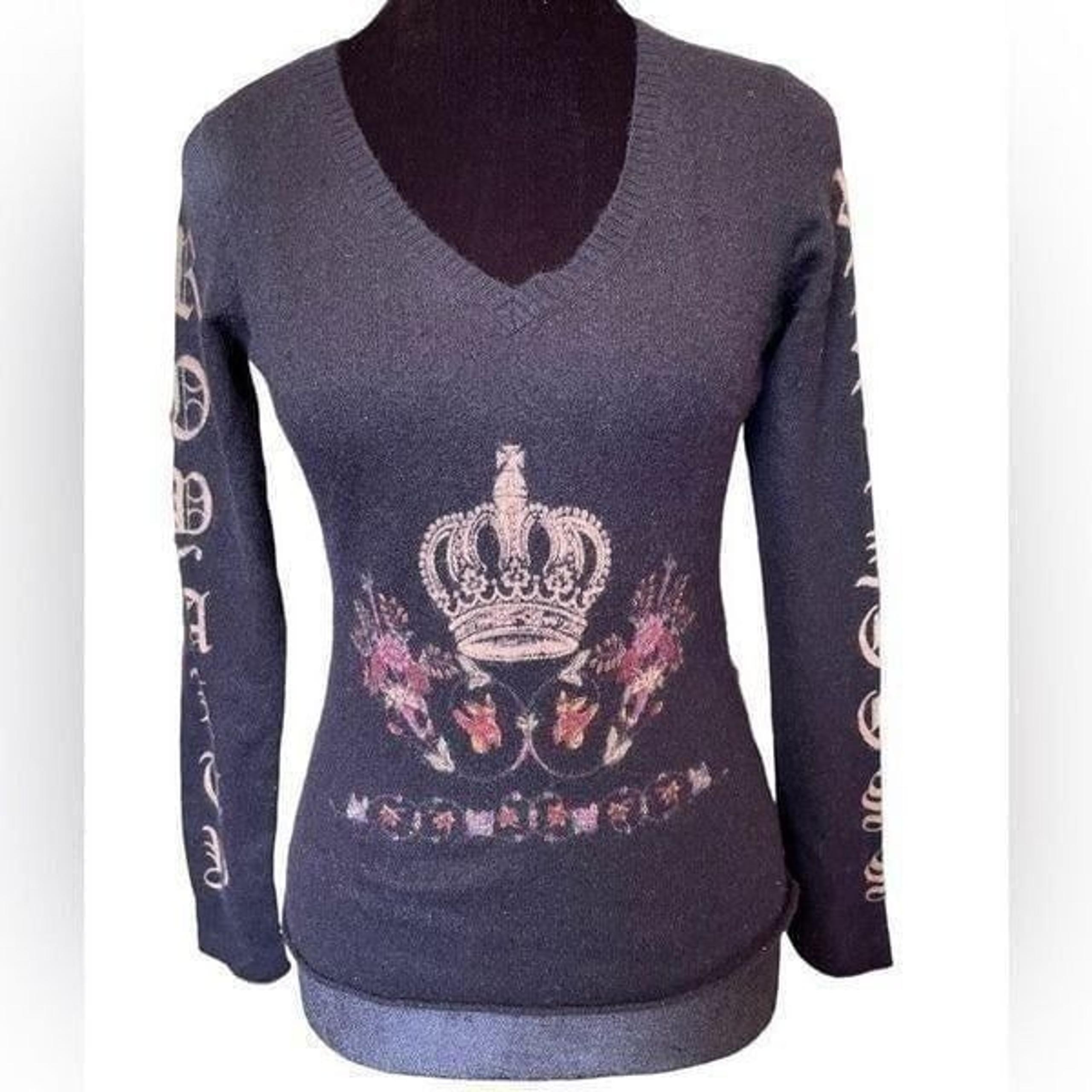 RXB Cashmere Vintage Whimsical Barbie Princess Urban Royalty Long Sleeve Sweater