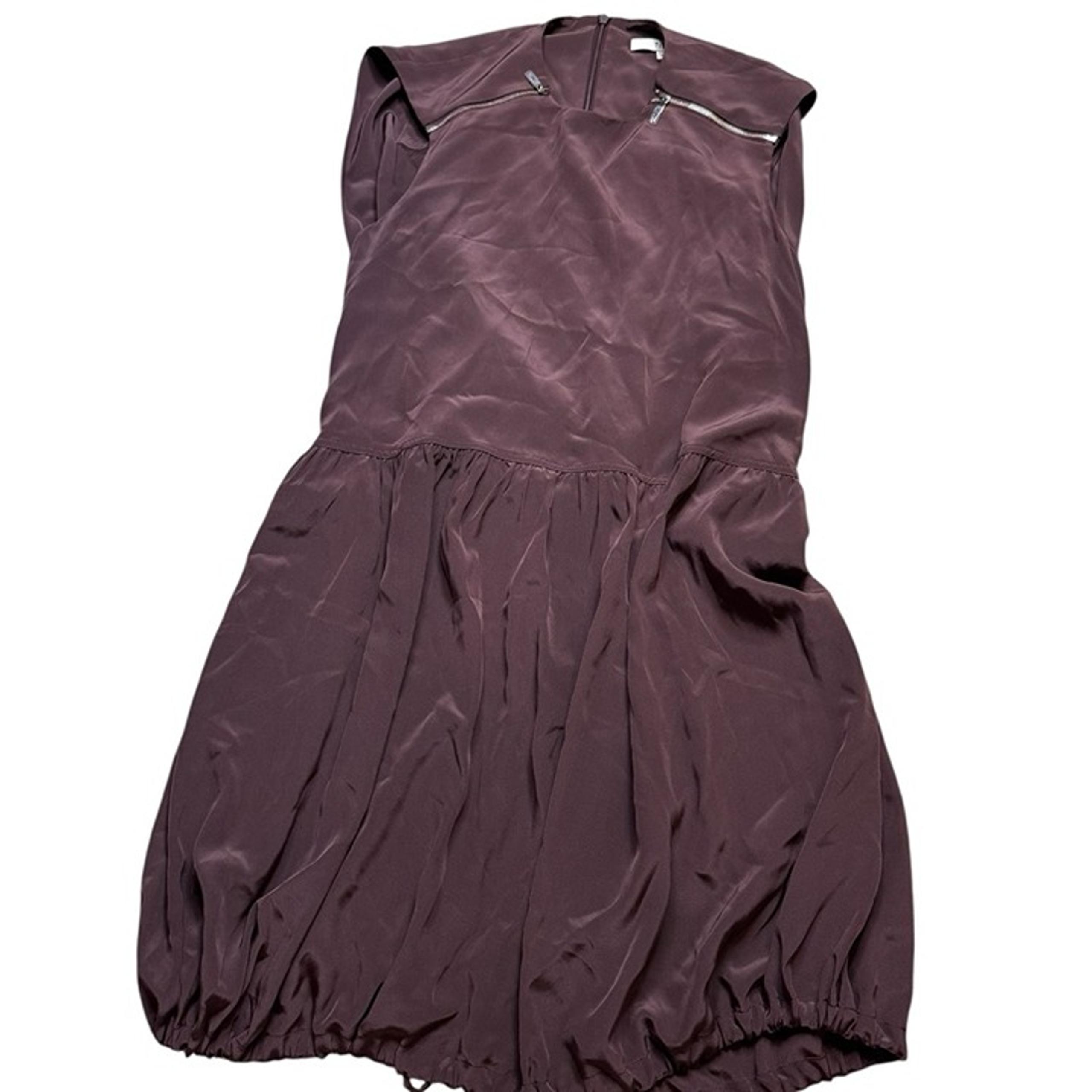 Tibi Stylish SILK Purple Sleeveless Dress