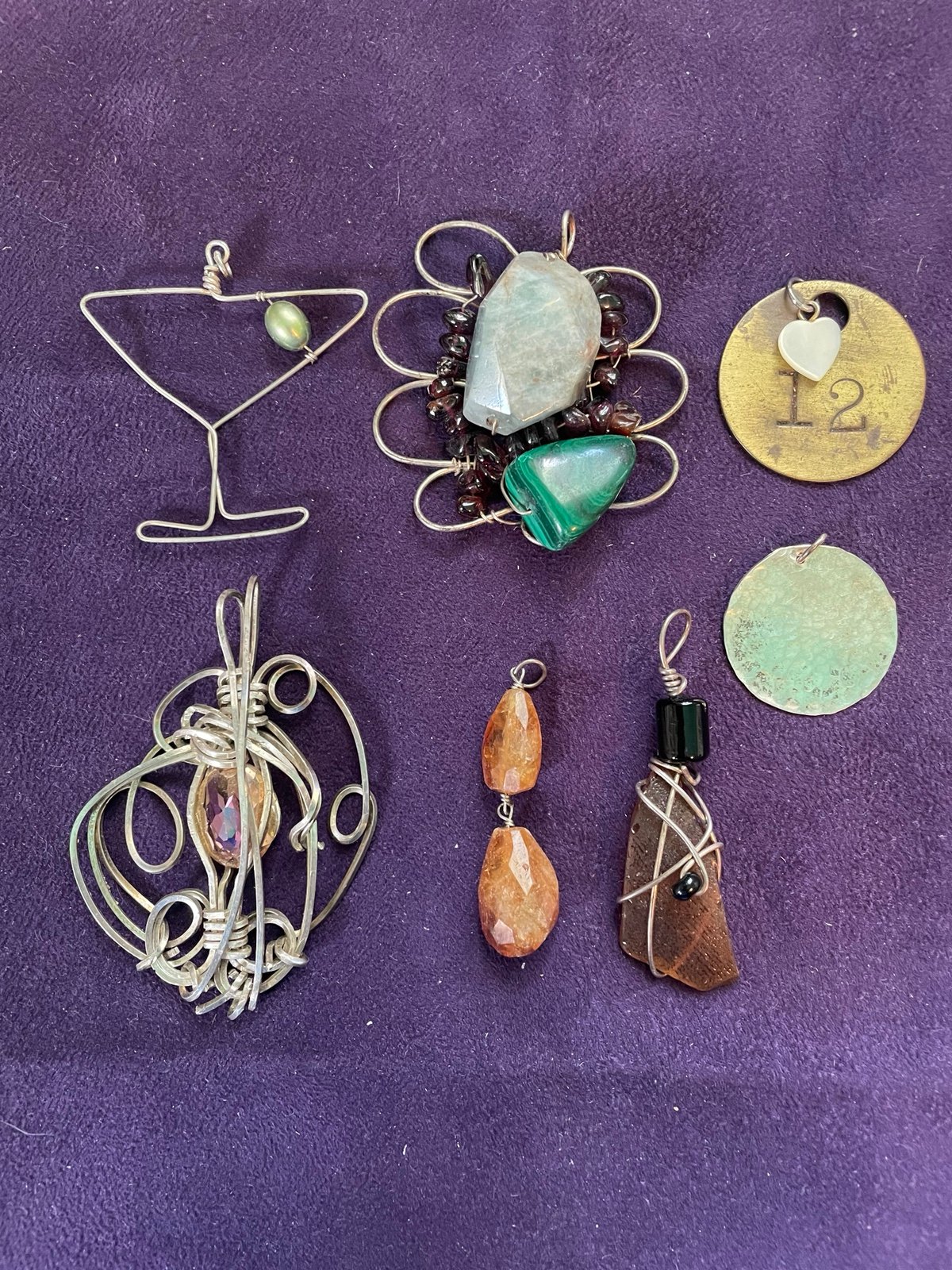 Lot of 7 artisan pendants