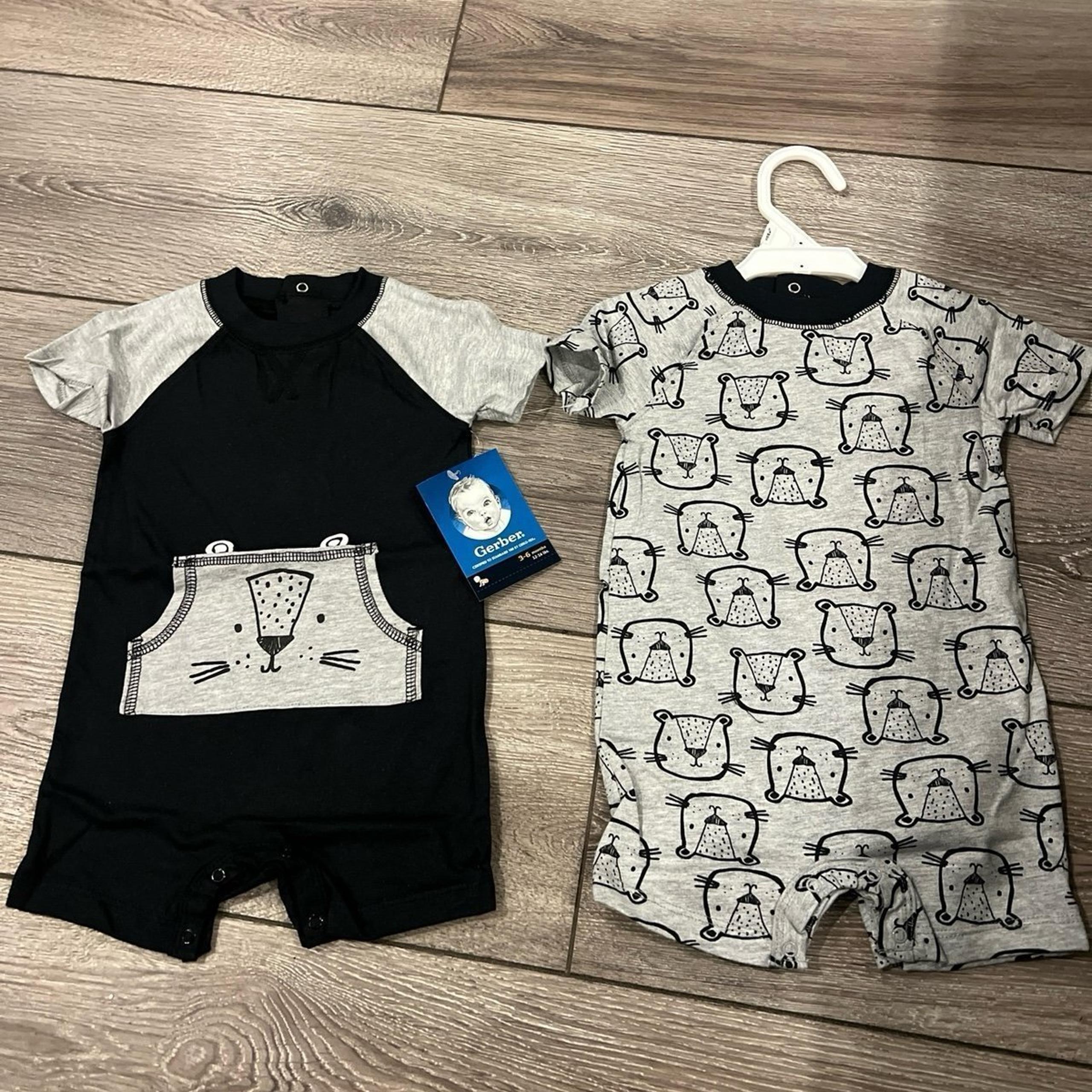 Gerber Baby Boys' 2-Pack Rompers 3-6 months