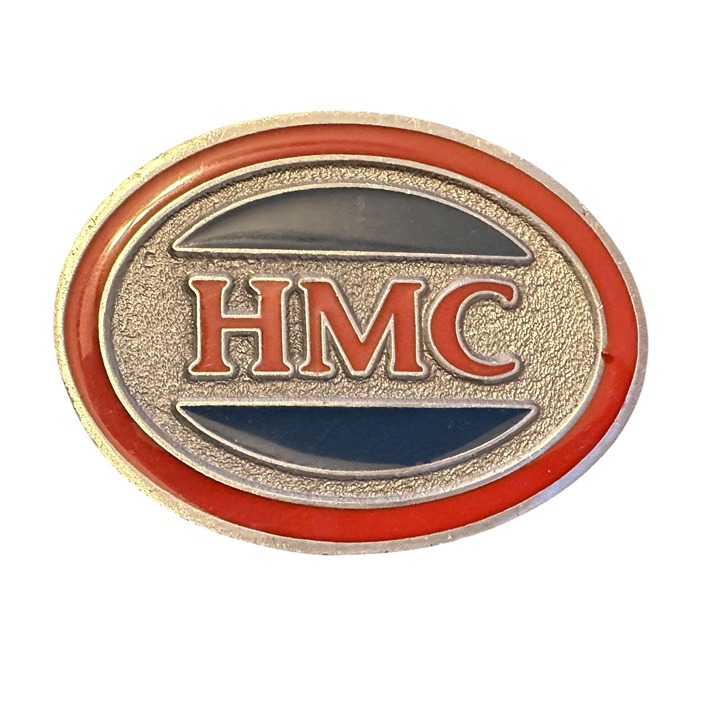 Vtg Belt Buckle HMC Holland Mining Corporation Solid Brass 1980s USA Made