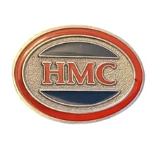 Vtg Belt Buckle HMC Holland Mining Corporation Solid Brass 1980s USA Made