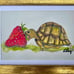 Strawberry & Tortoise framed watercolor print by artist, me!