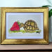 Strawberry & Tortoise framed watercolor print by artist, me!