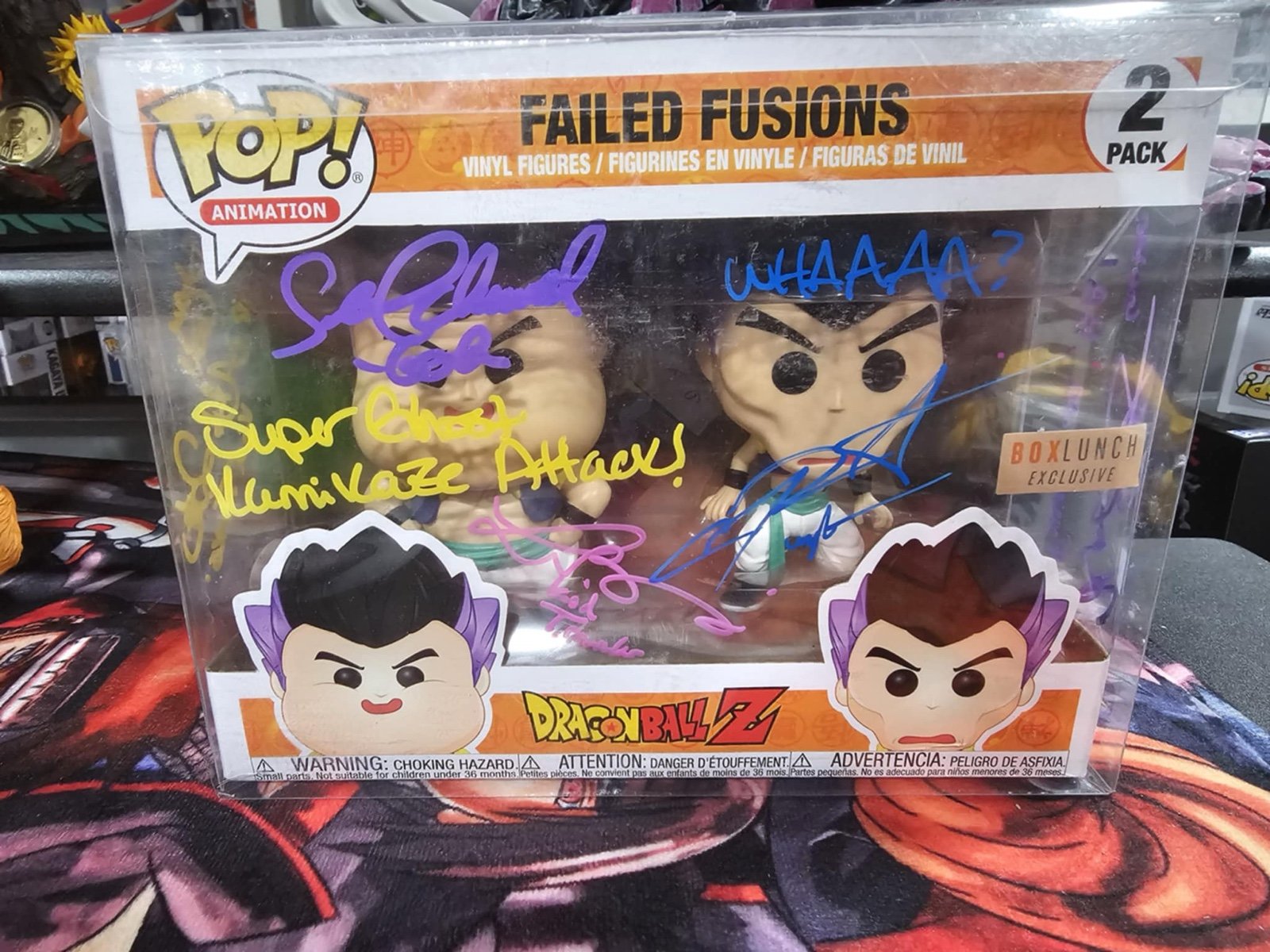 Funko Pop! Dragon Ball Z - Failed Fusion - signed by 5 Voice Actors