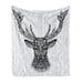 Bohem Deer Ambesonne Black White Art Soft Flannel Fleece Throw Blanket Plush for