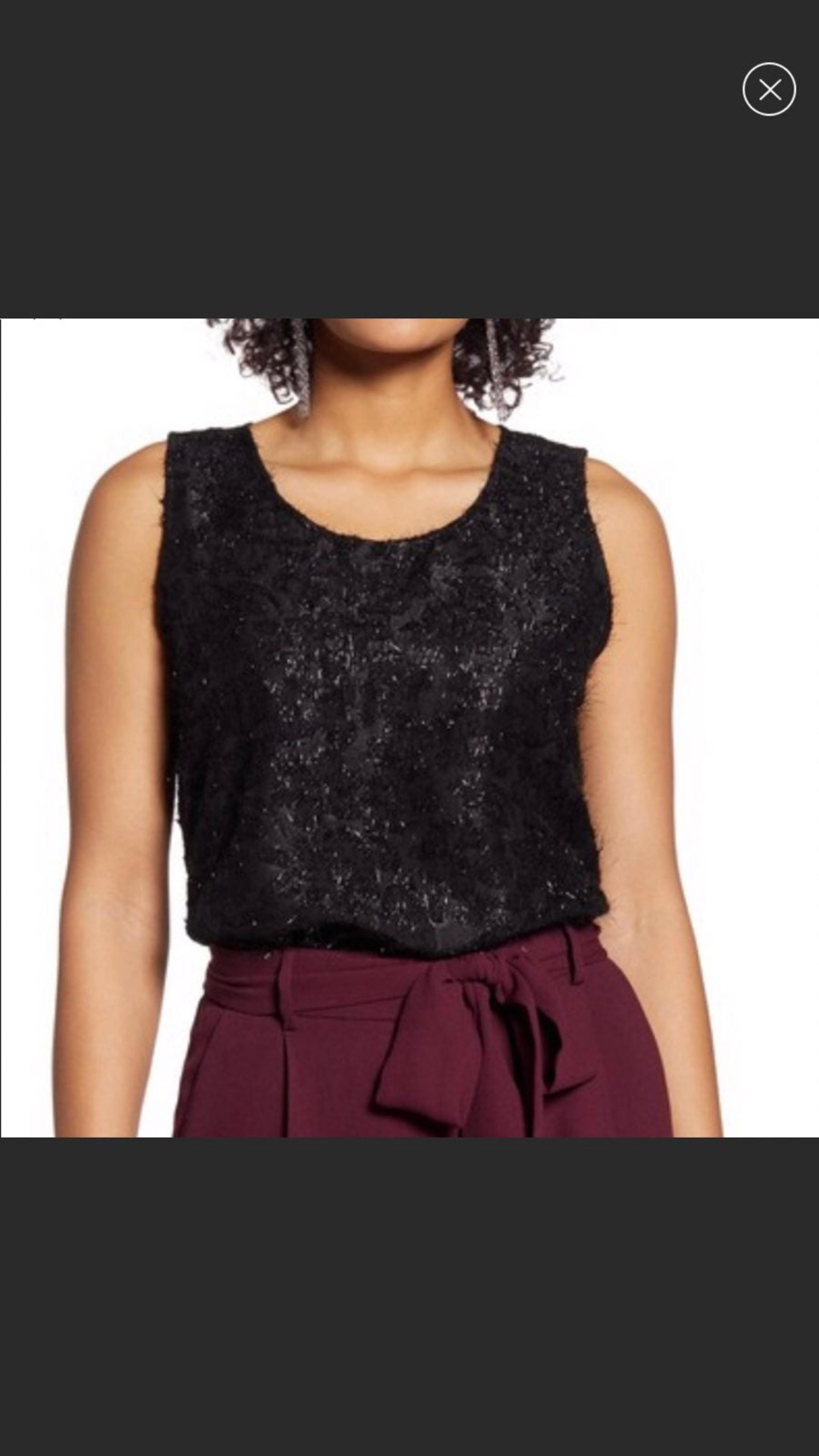 NWT Halogen Scoop Neck Woven Shell/Small