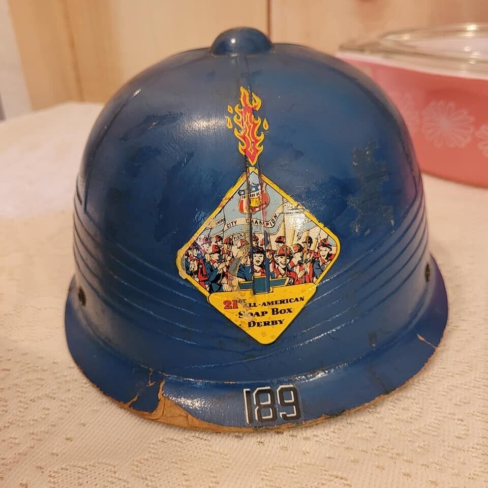 Vintage 1950's Soap Box Derby Helmet 21st All American #189