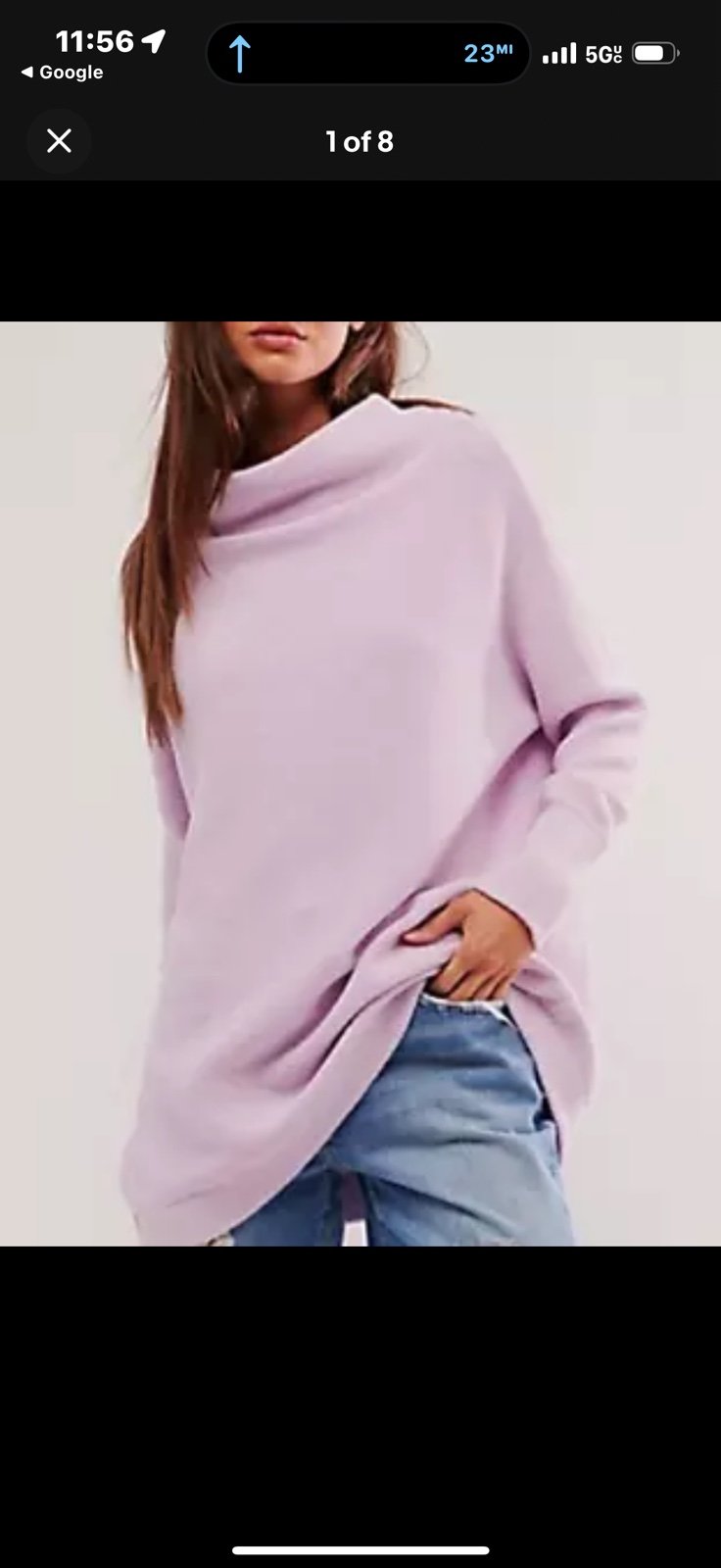 NEW FREE PEOPLE FROST LAVENDER OTTOMAN SLOUCHY TUNIC SWEATER SZ S