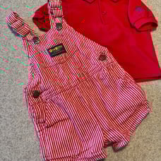 Vintage Oshkosh overalls and polo shirt size 12 Mon