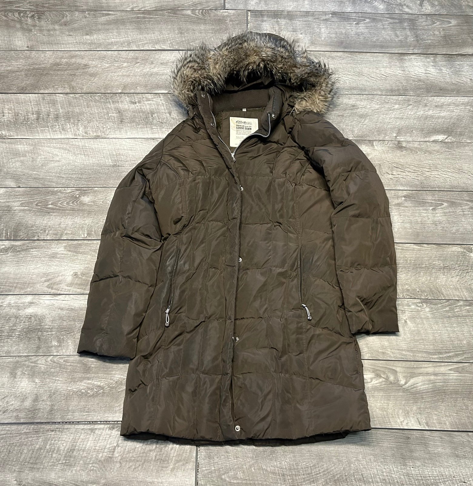 Eddie Bauer 650 Power Goose Down Puffer Puffy Women’s Jacket Coat Size Medium