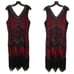 Flapper Great Gatsby 1920s Retro Tassel Fringe Sequin Red Dress L NEW