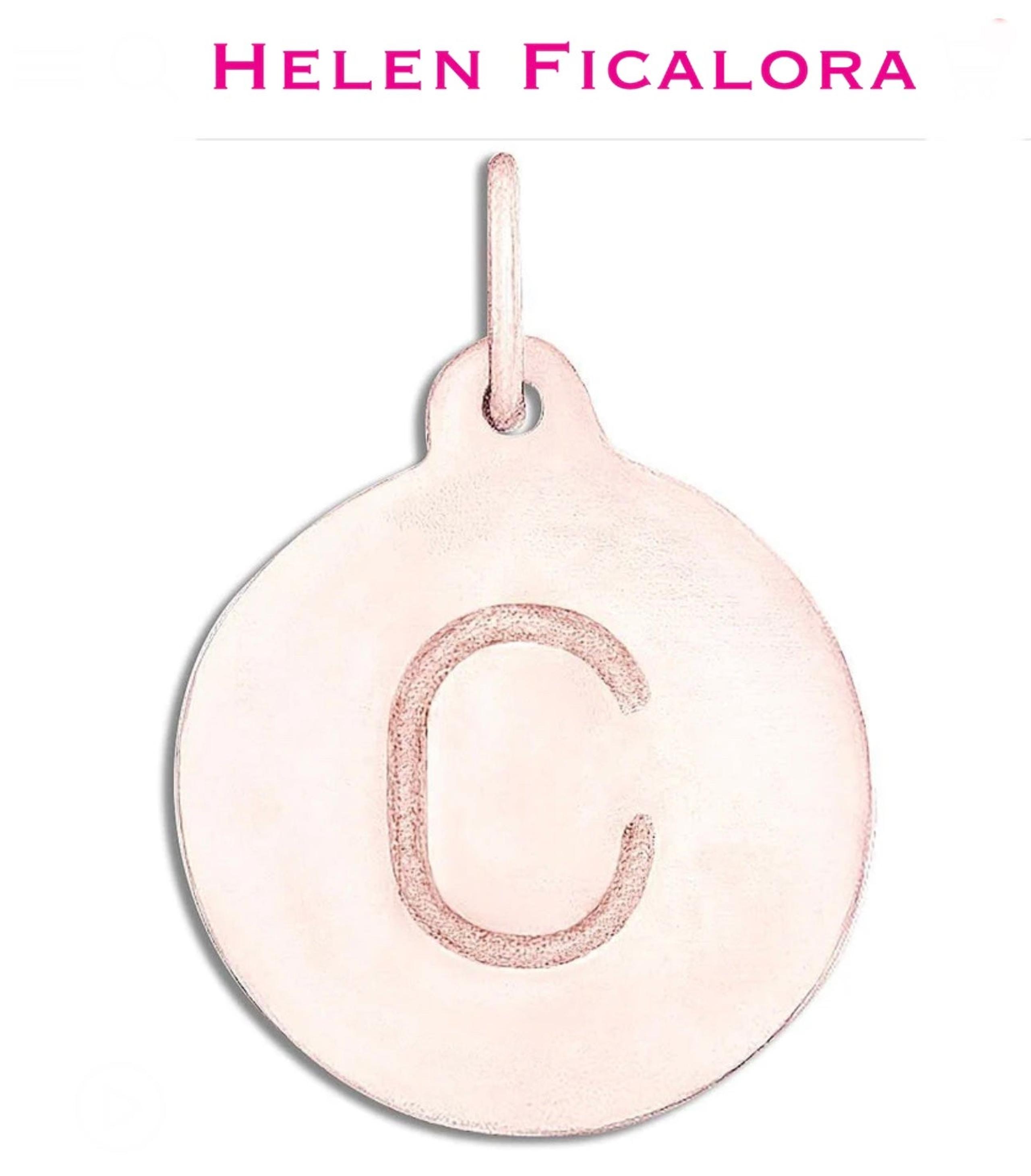"C" Alphabet Charm 14K Rose Gold - Helen Ficalora