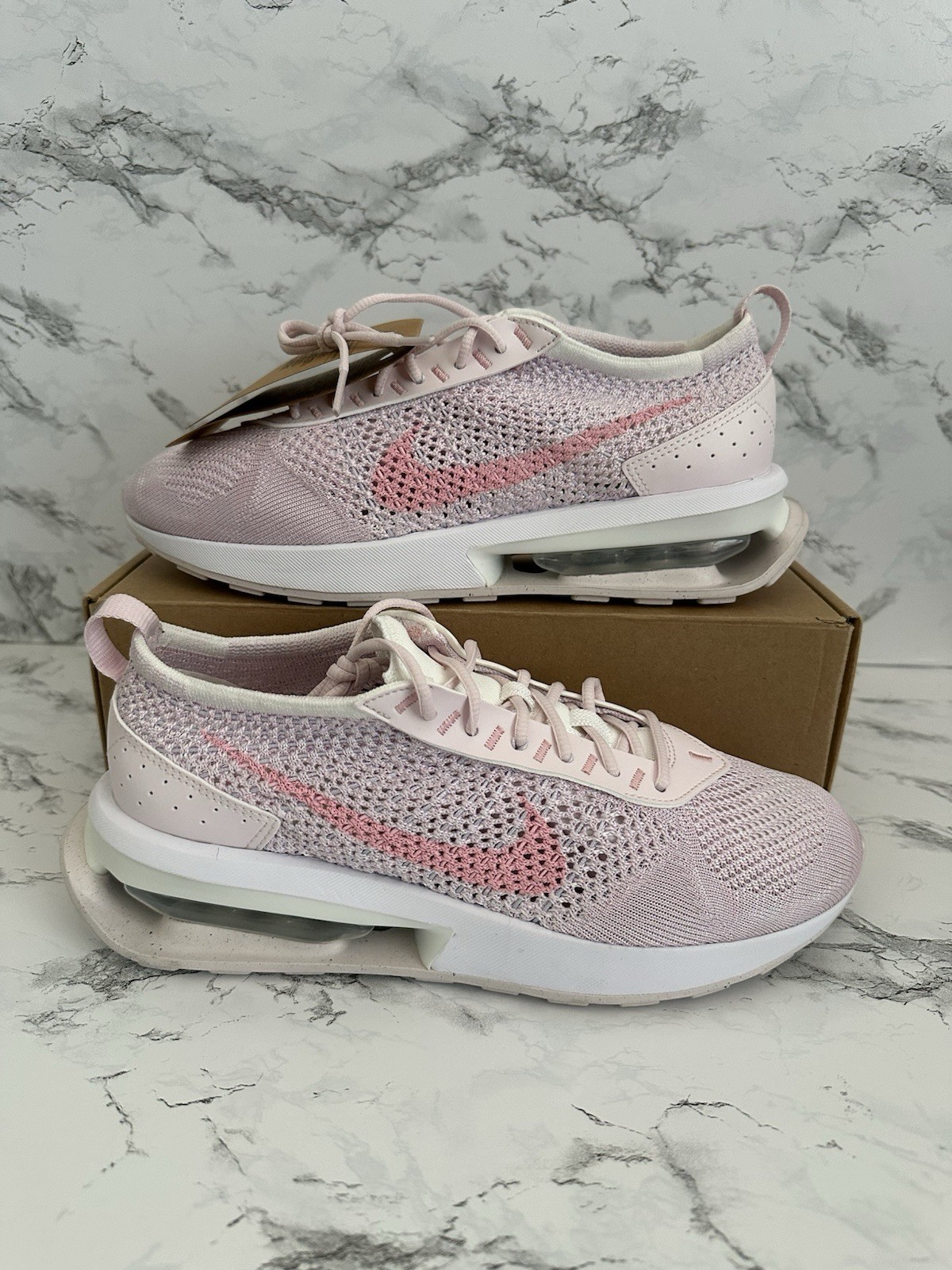 Nike Air Max Flyknit Racer Soft Pink Athletic Shoes FJ4577-100 Women’s Size 8