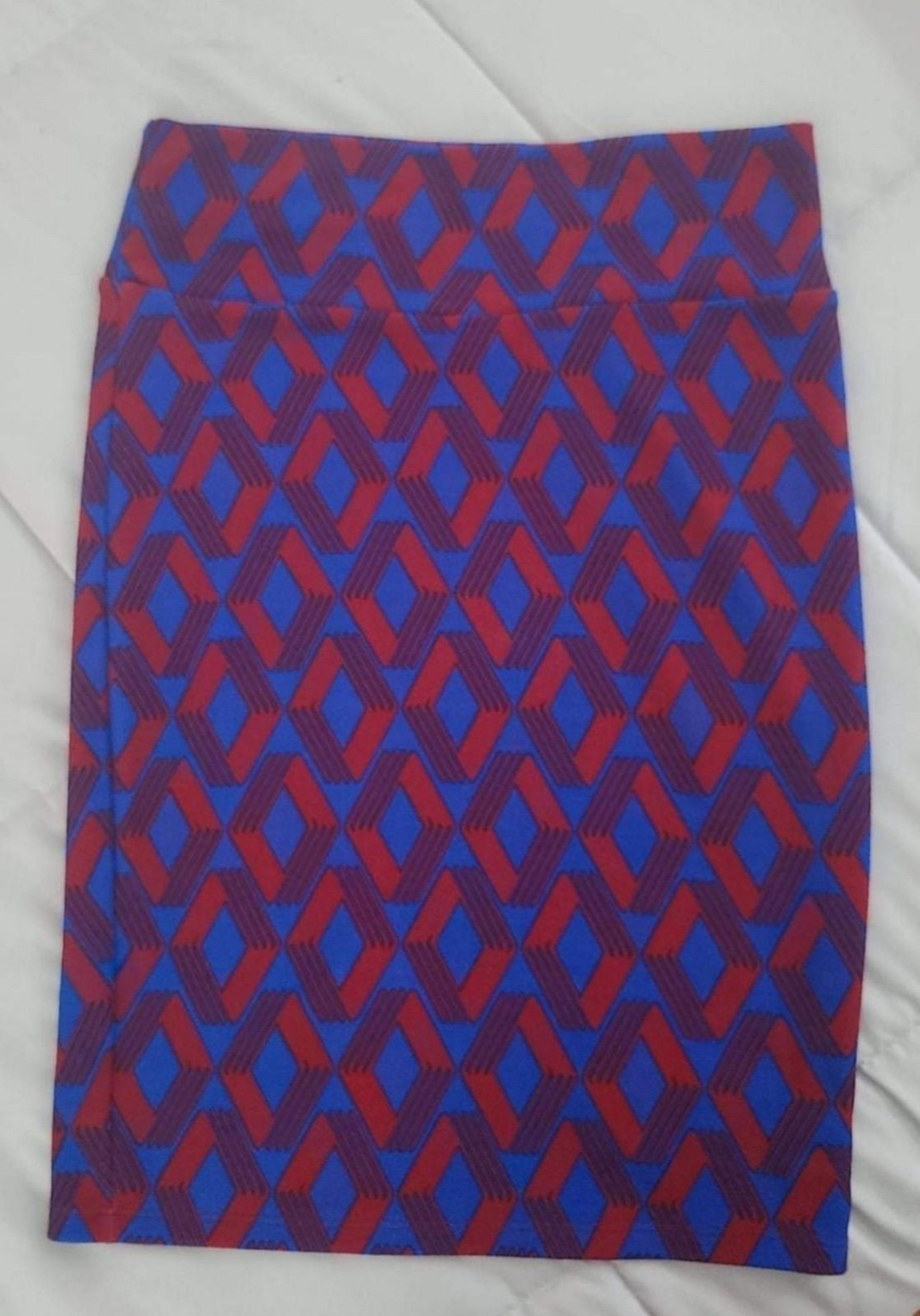 LuLaRoe Cassie Women's M Geometric Pencil Skirt Knee Length Multicolor
