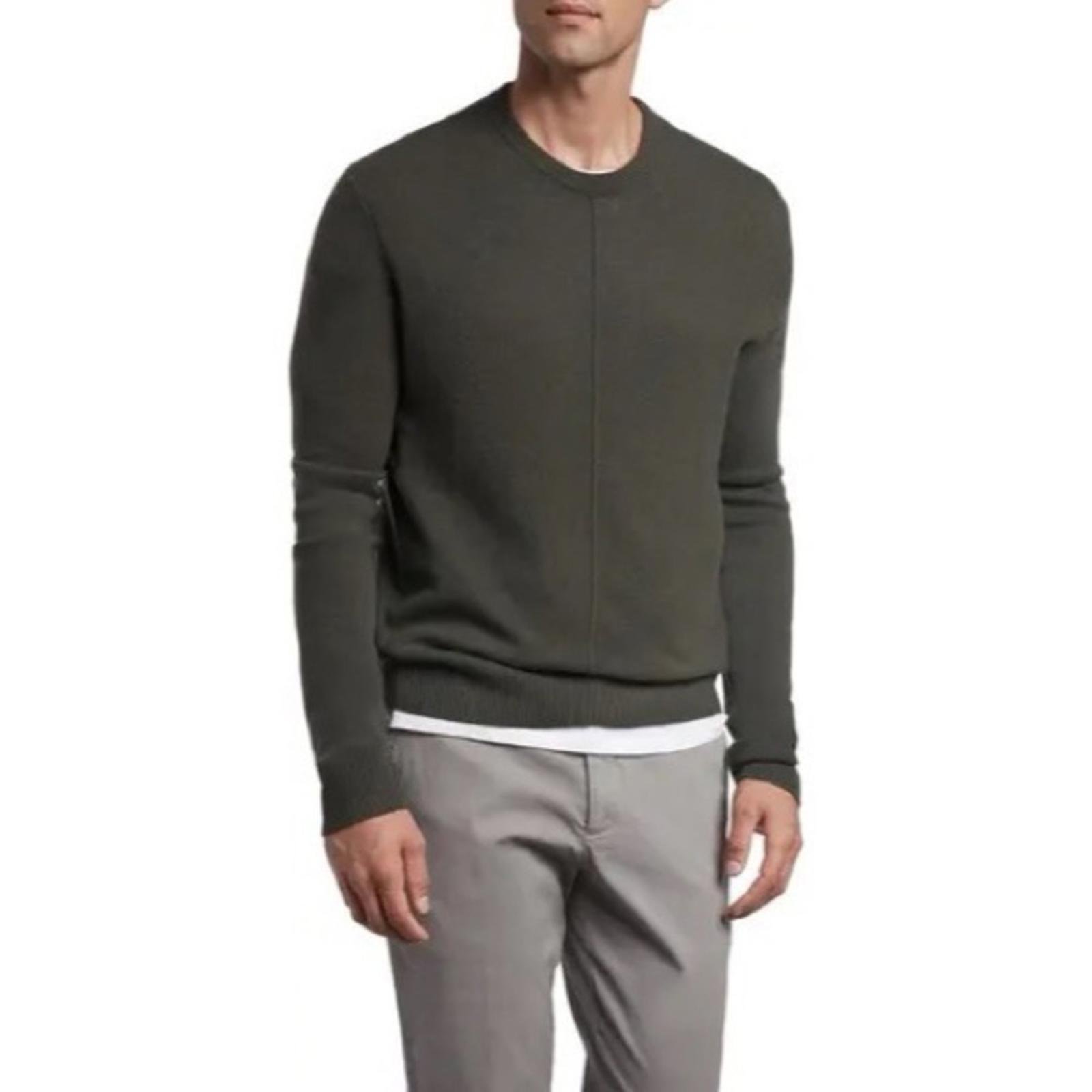 ATM Anthony Thomas Melillo Exposed Seam Cashmere Sweater,Heather Army Size S NWT